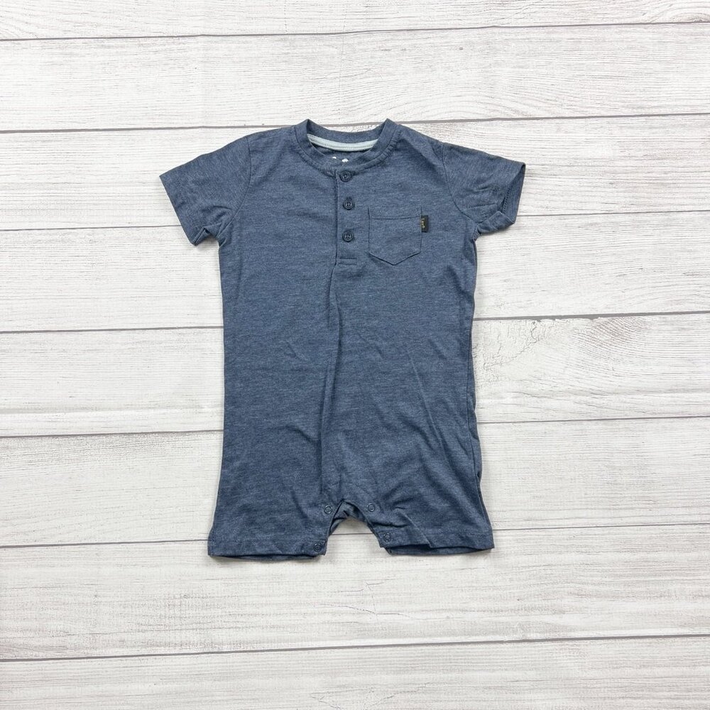 Lee Short Sleeve Henley Solid Romper